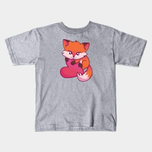 Cute Foxy Heart Kids T-Shirt